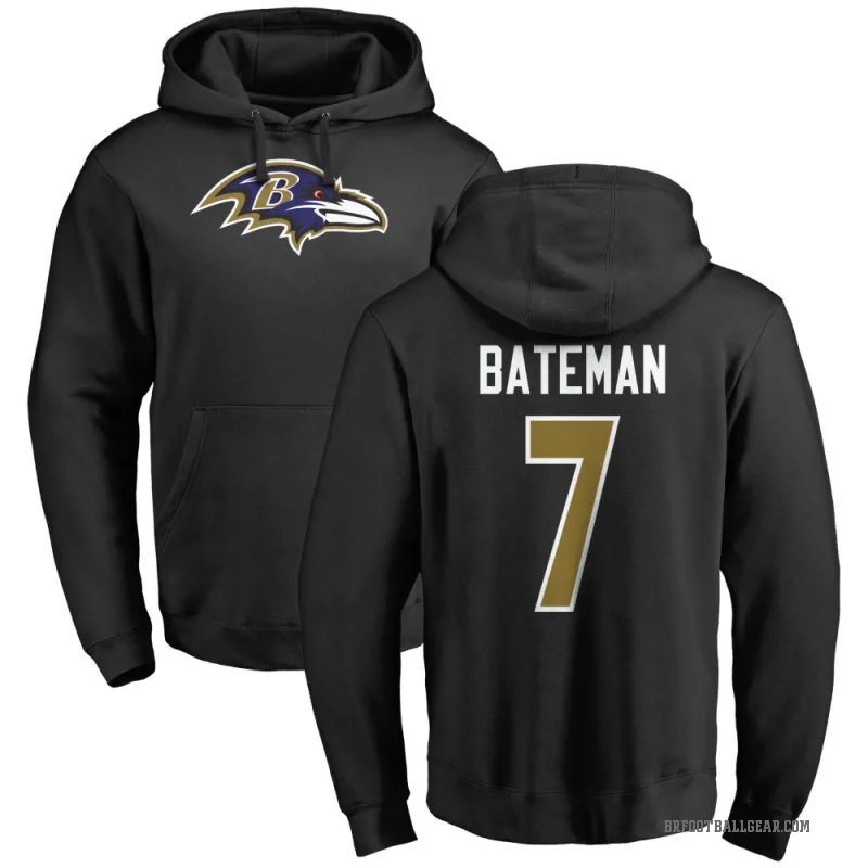 Rashod Bateman Men's Black Baltimore Ravens Pro Line Logo Pullover Hoodie