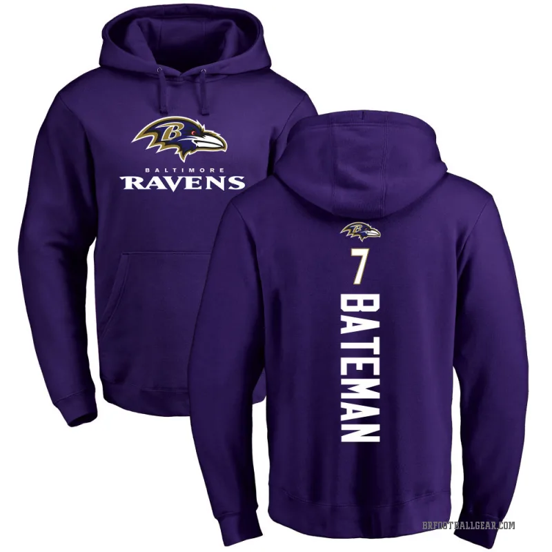 Rashod Bateman Men's Purple Baltimore Ravens Pro Line by Branded Backer Pullover Hoodie