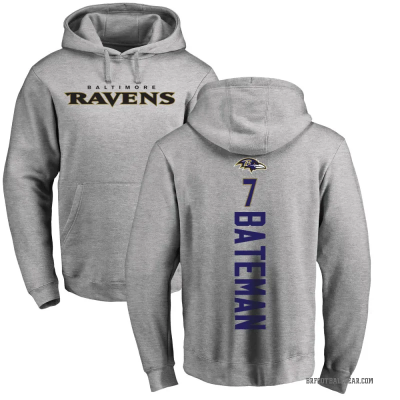 Rashod Bateman Youth Baltimore Ravens Pro Line Ash Backer Pullover Hoodie