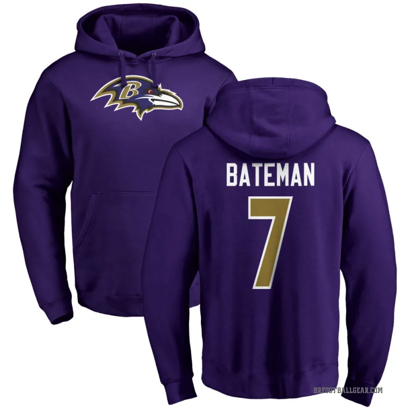 Rashod Bateman Youth Purple Baltimore Ravens Pro Line by Branded Logo Pullover Hoodie